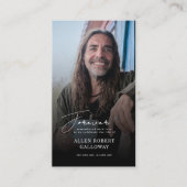 Moderne Elegante Script Foto Herinneringskaart Visitekaartje (Voorkant)