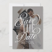 Moderne Elegante Script Foto Huwelijk  Save The Date (Voorkant)