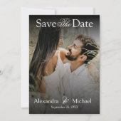 Moderne Elegante Script Foto Overlay Save The Date (Voorkant)