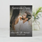 Moderne Elegante Script Foto Overlay Save The Date (Staand voorkant)