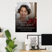 Moderne Elegante Script Foto Rouw Welkom Bord Poster (Thuiskantoor)