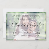 Moderne elegante script foto trouwfoto kaart (Voorkant)