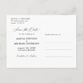 Moderne elegante script foto trouwkaart save the d aankondigingskaart (Achterkant)