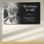 Moderne Elegante Script & Foto Viering van het Lev Spandoek