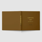 Moderne Elegante Script Geel Bruin Trouw Goud Gastenboek (Volledig)