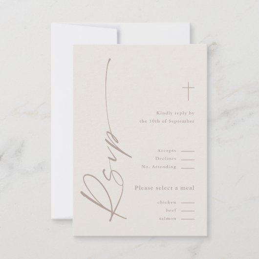 Moderne Elegante Script Geslachtsneutrale Boho Doo RSVP Kaartje (Voorkant)