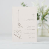 Moderne Elegante Script Geslachtsneutrale Boho Doo RSVP Kaartje (Staand voorkant)
