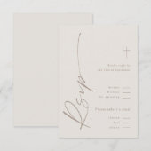 Moderne Elegante Script Geslachtsneutrale Boho Doo RSVP Kaartje (Voorkant / Achterkant)