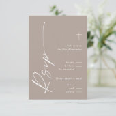 Moderne Elegante Script Geslachtsneutrale Boho Doo RSVP Kaartje (Staand voorkant)