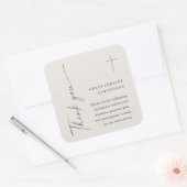 Moderne Elegante Script Geslachtsneutrale Doop Vierkante Sticker (Envelop)