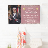 Moderne Elegante Script Gouden Afstudeerfoto Cassi Spandoek (Insitu)