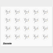 Moderne Elegante Script Gouden Hart Dank Je Wel Ronde Sticker (Vel)