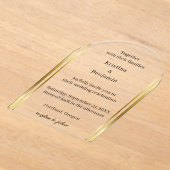 Moderne Elegante Script gouden huwelijk Acryl Uitnodigingen (Laagn)