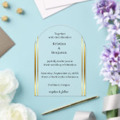 Moderne Elegante Script gouden huwelijk Acryl Uitnodigingen (Insitu (Huwelijk))