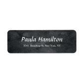 Moderne Elegante Script Grijze Textuur Vrouwelijke Etiket (Voorkant)