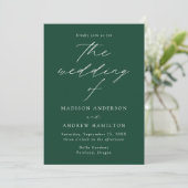 Moderne Elegante Script Groene Trouwdag Kaart (Staand voorkant)