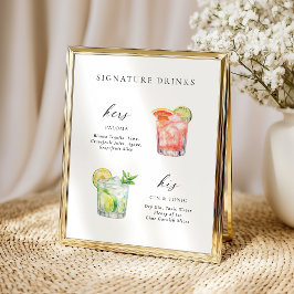 Moderne Elegante Script Handtekening Dranken Cockt Poster