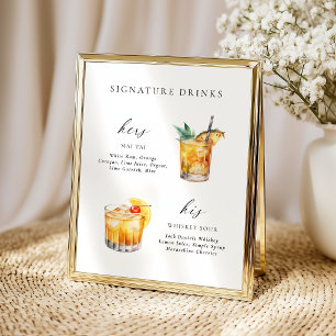 Moderne Elegante Script Handtekening Dranken Cockt Poster