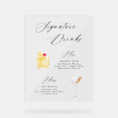 Moderne Elegante Script Handtekening Dranken Poste Acryl Bord (Voorkant)