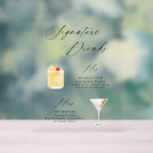 Moderne Elegante Script Handtekening Dranken Poste Acryl Bord (Neutraal)