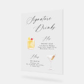 Moderne Elegante Script Handtekening Dranken Poste Acryl Bord (Hoek)
