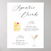 Moderne Elegante Script Handtekening Dranken Poste Poster (Voorkant)