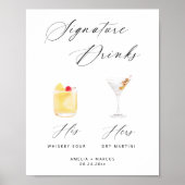 Moderne Elegante Script Handtekening Dranken Poste Poster (Voorkant)