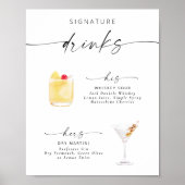 Moderne Elegante Script Handtekening Dranken Poste Poster (Voorkant)