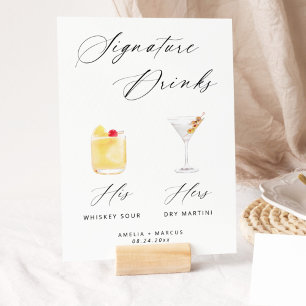 Moderne Elegante Script Handtekening Dranken Poste Poster