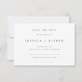 Moderne Elegante Script Horizontale Trouwfoto Save The Date (Achterkant)