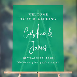 Moderne Elegante Script Huwelijks Welkom Acryl Bor Bord