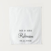 Moderne Elegante Script Huwelijksdecoratie Tafello Wandkleed (Voorkant)