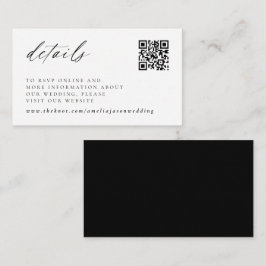 Moderne Elegante Script Huwelijksdetails Notitieka Notitiekaartje
