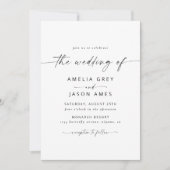 Moderne Elegante Script Huwelijksuitnodiging Kaart (Voorkant)