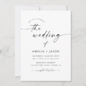 Moderne Elegante Script Huwelijksuitnodiging Kaart (Voorkant)