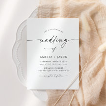 Moderne Elegante Script Huwelijksuitnodiging