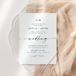Moderne elegante script huwelijksuitnodiging kaart