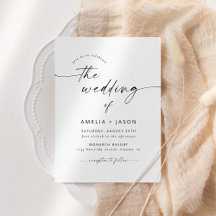 Moderne Elegante Script Huwelijksuitnodiging