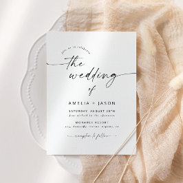 Moderne Elegante Script Huwelijksuitnodiging Kaart