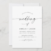 Moderne Elegante Script Huwelijksuitnodiging Kaart (Voorkant)