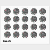 Moderne elegante script joy winter botanisch ronde sticker (Vel)