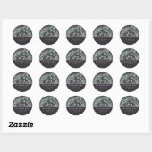 Moderne elegante script joy winter botanisch ronde sticker (Vel)