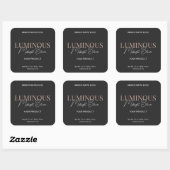 Moderne Elegante Script Kaars Verpakkingslabel Zwa Vierkante Sticker (Vel)