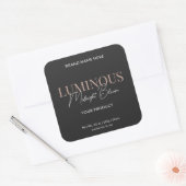 Moderne Elegante Script Kaars Verpakkingslabel Zwa Vierkante Sticker (Envelop)