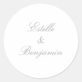 Moderne Elegante Script Kalligrafie Huwelijk Ronde Sticker (Voorkant)