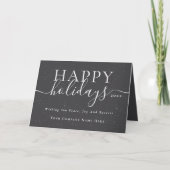 Moderne Elegante Script Kerst Sneeuw Bedrijfslogo Feestdagen Kaart (Voorkant)