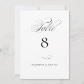 Moderne Elegante Script Klassiek Trouw Tafelnummer (Voorkant)