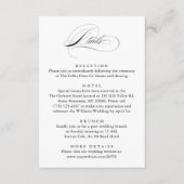 Moderne Elegante Script Klassieke Trouwdetails Informatiekaartje (Voorkant)