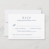 Moderne Elegante Script Koningsblauwe Trouw-RSVP Kaart (Voorkant)