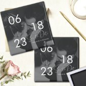 Moderne Elegante Script Koppel Foto Save the Date Magneet